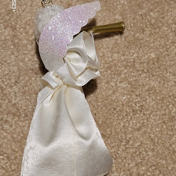 RARE VINTAGE SOFFIERIA DE CARLINI HEAVENLY ANGEL WINGS HORN CHRISTMAS ORNAMENT - Picture 7 of 13